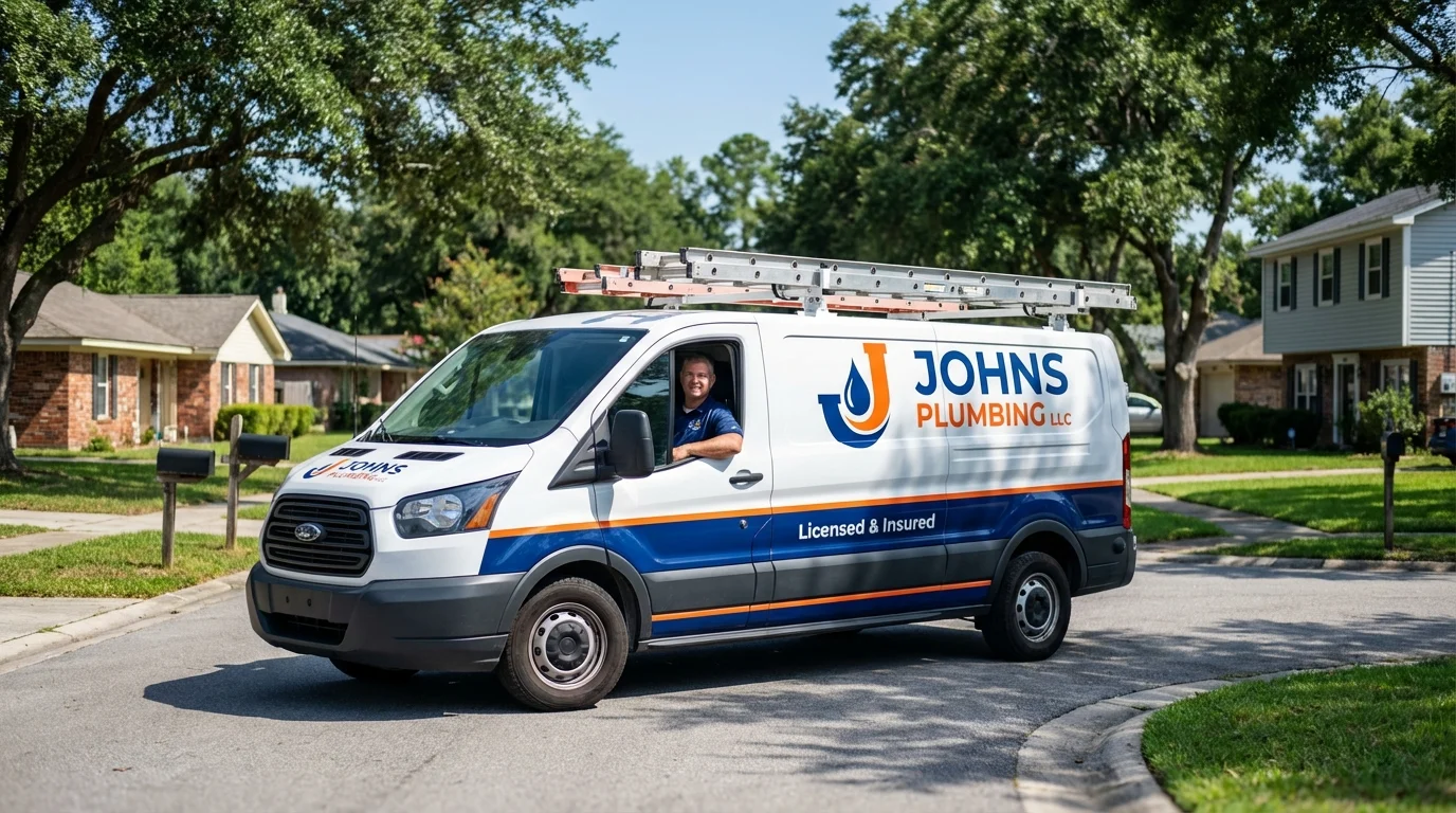 Johns Plumbing LLC service van in Fossil, OR
